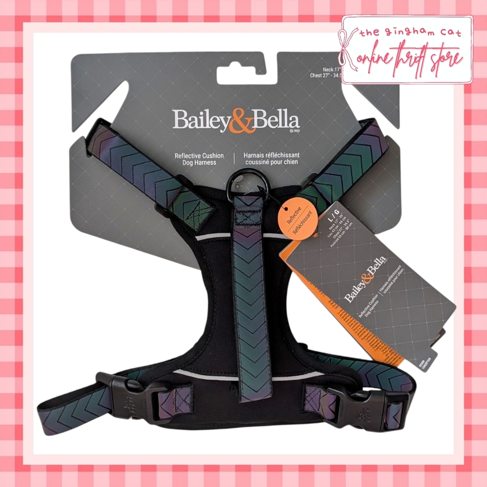 nwt || bailey & bella reflective dog harness (large)